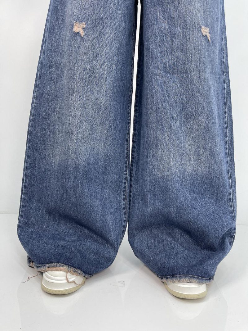 شلوار جین زنانه سوپر بگ آبی تیره