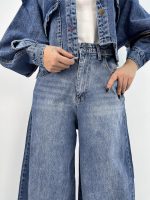 شلوار جین زنانه سوپر بگ آبی تیره