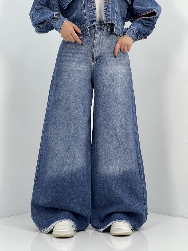 شلوار جین زنانه سوپر بگ آبی