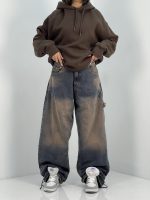 شلوار جین زنانه بالونی کارپنتری سنگشور قهوه ای