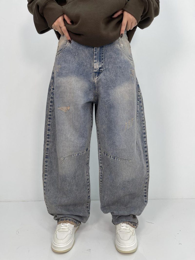 شلوار جین زنانه بالونی آبی سنگشور