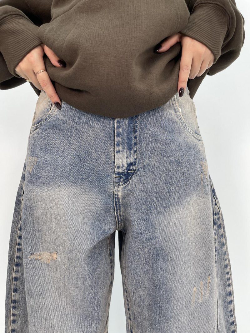 شلوار جین زنانه بالونی آبی سنگشور