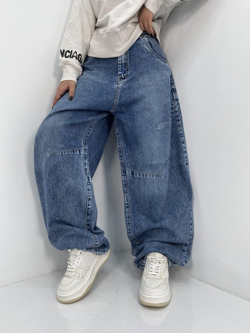 شلوار جین زنانه بالونی آبی