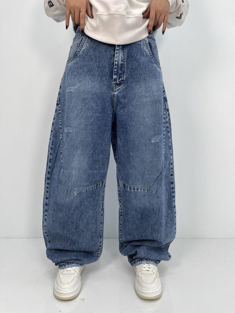 شلوار جین زنانه بالونی آبی