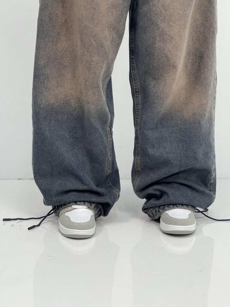 شلوار جین زنانه بالونی کارپنتری سنگشور قهوه ای