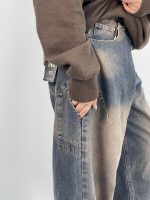 شلوار جین زنانه بالونی کارپنتری سنگشور قهوه ای