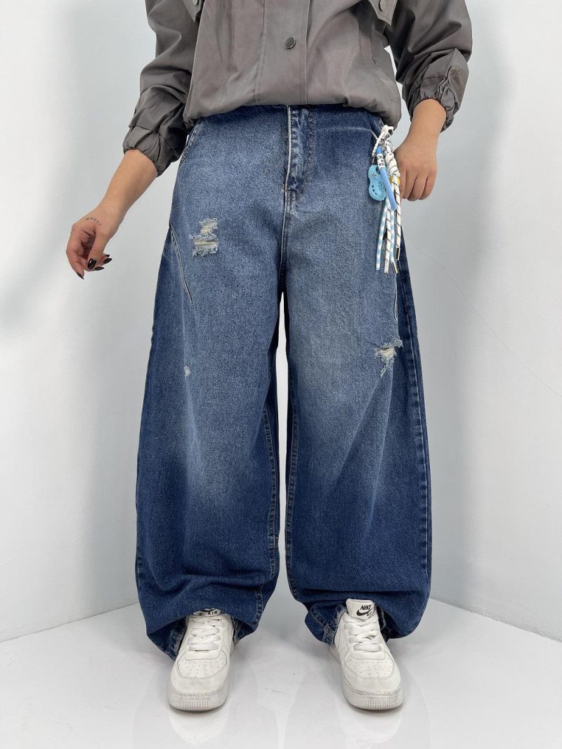 شلوار جین زنانه بالونی ابی