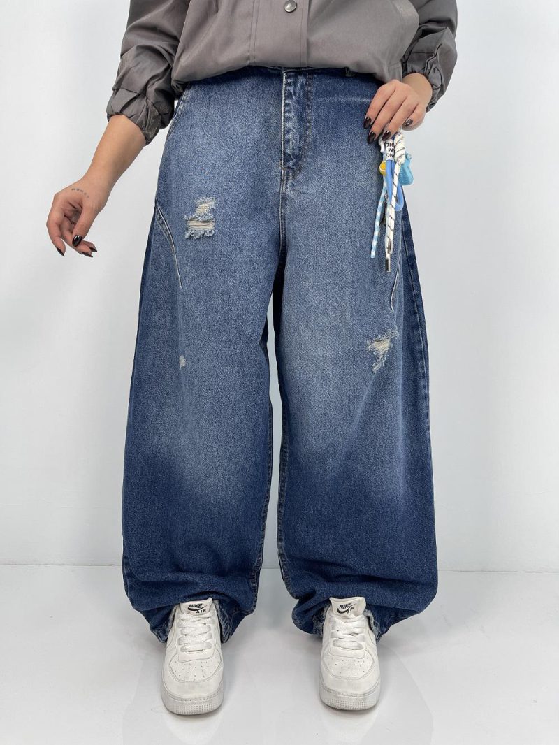 شلوار جین زنانه بالونی ابی