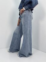 شلوار جین زنانه شافل آبی روشن