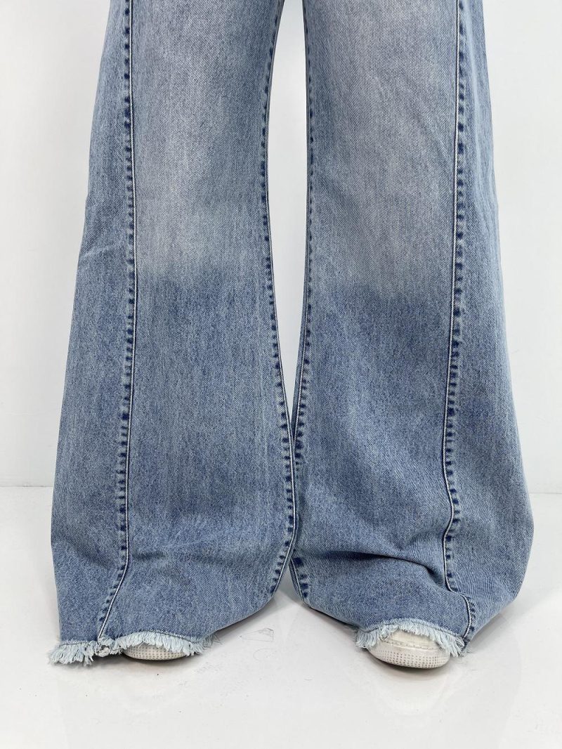 شلوار جین زنانه شافل آبی روشن