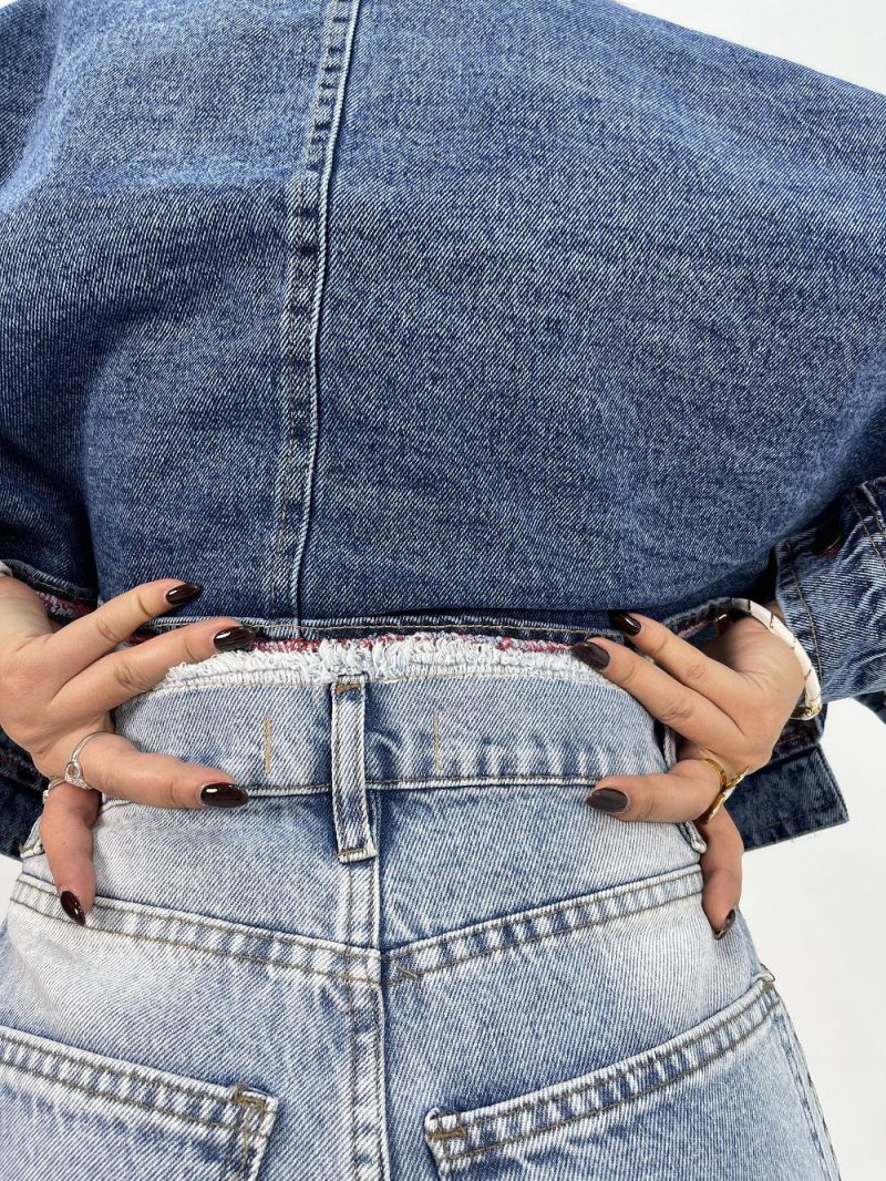 شلوار جین زنانه شافل آبی روشن