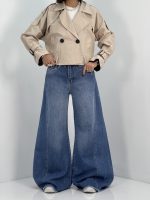 شلوار جین زنانه شافل آبی تیره