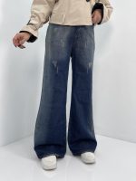 شلوار جین زنانه فول بگ آبی