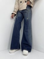 شلوار جین زنانه فول بگ آبی