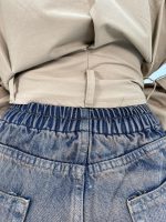 شلوار جین زنانه فول بگ با سنگشور قهوه ای