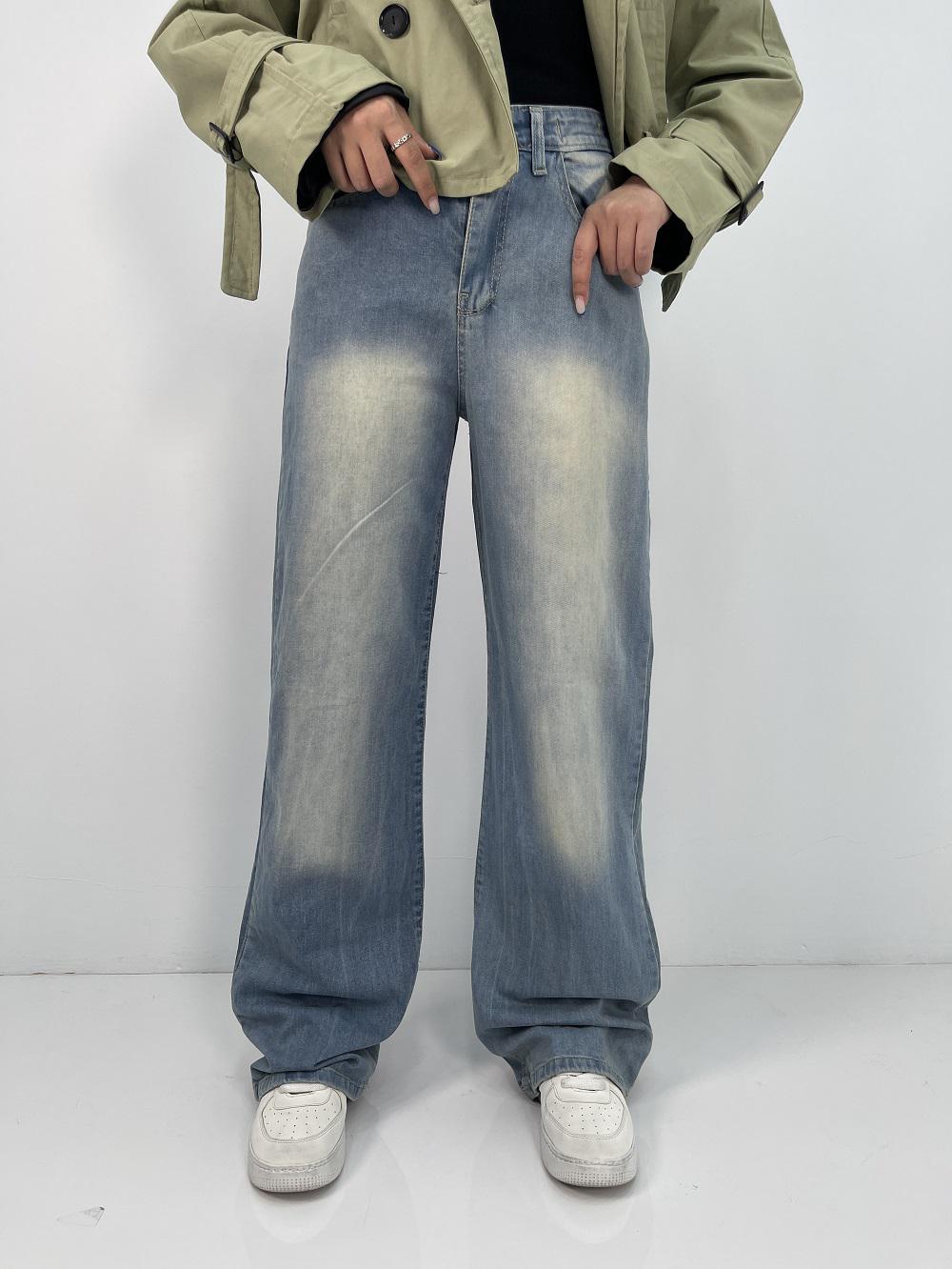 شلوار جین زنانه نیم بگ آبی سنگشور