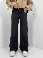 شلوار جین زنانه نیم بگ زغالی