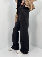 شلوار جین زنانه نیم بگ زغالی