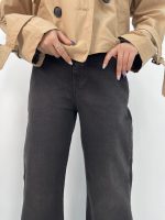 شلوار جین زنانه نیم بگ زغالی