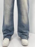 شلوار جین زنانه نیم بگ آبی سنگشور