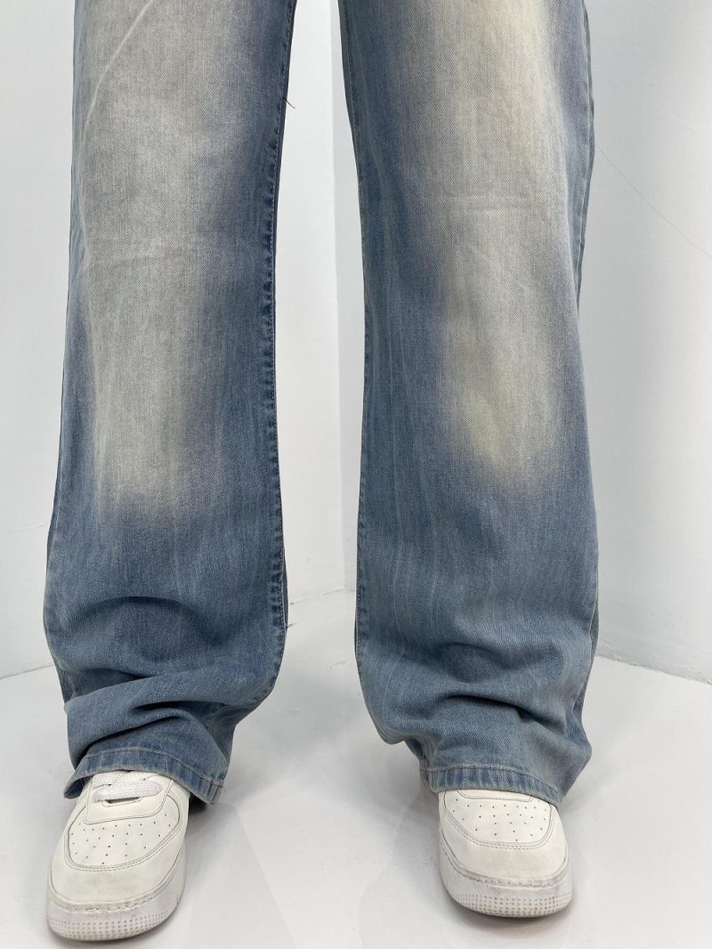 شلوار جین زنانه نیم بگ آبی سنگشور