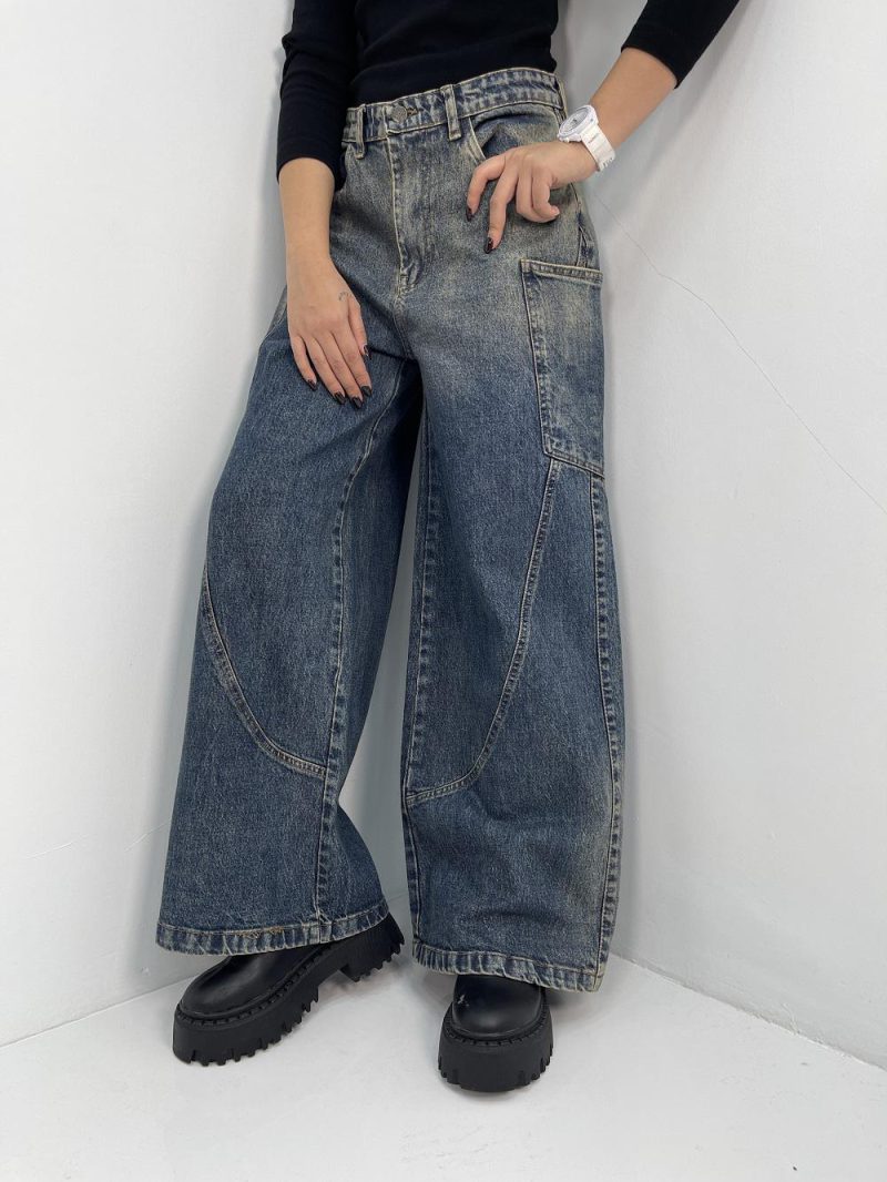 شلوار جین زنانه فول بگ کارپنتری