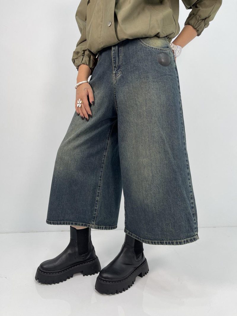 شلوار جین زنانه سوپر بگ قد 85