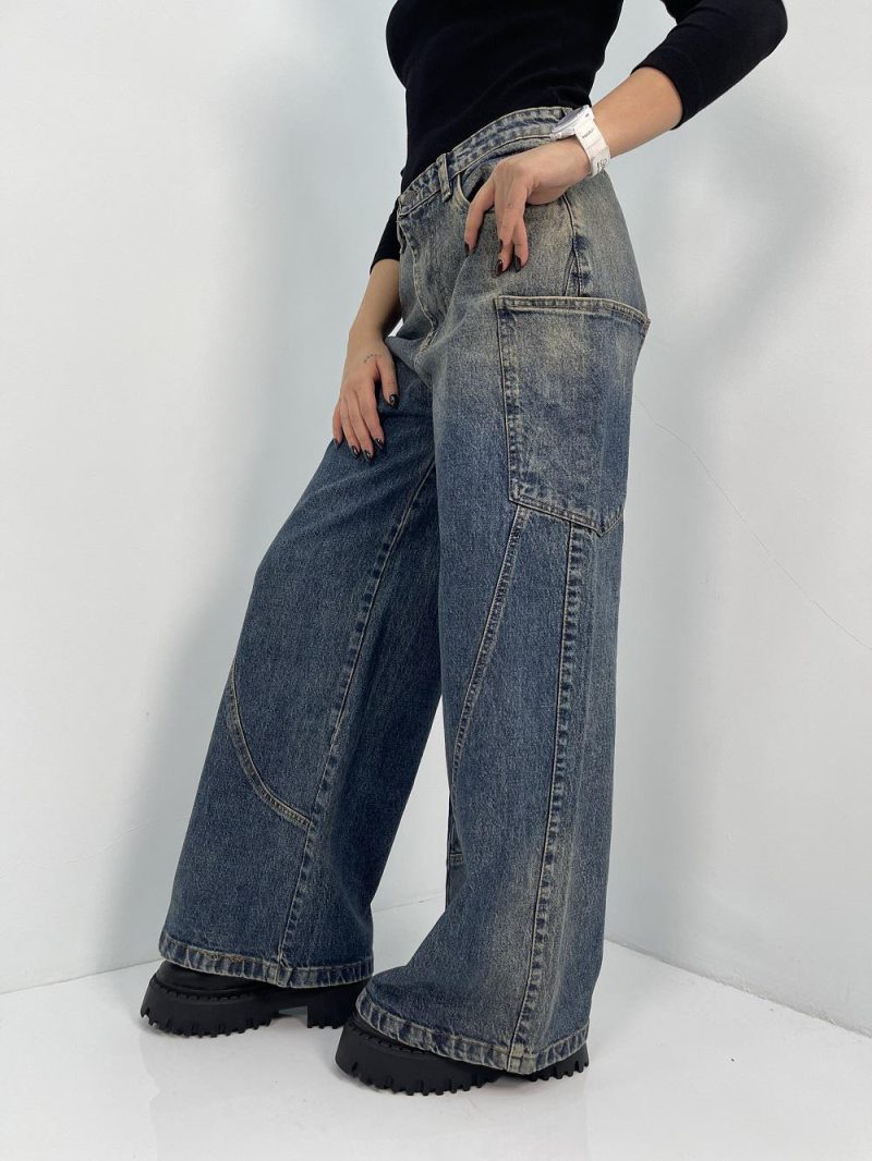 شلوار جین زنانه فول بگ کارپنتری