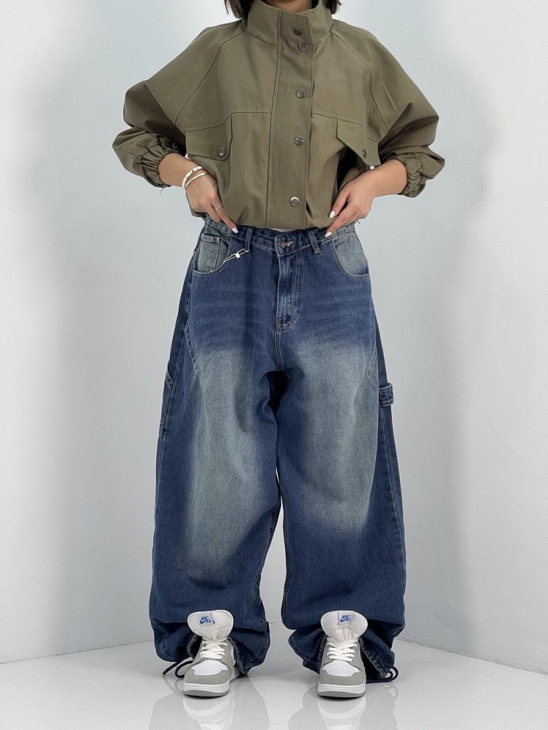 شلوار جین زنانه بالونی مکس آبی سنگشور