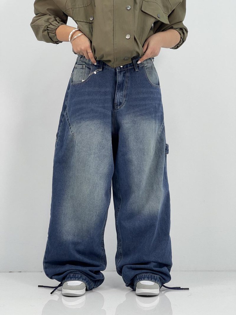 شلوار جین زنانه بالونی مکس آبی سنگشور