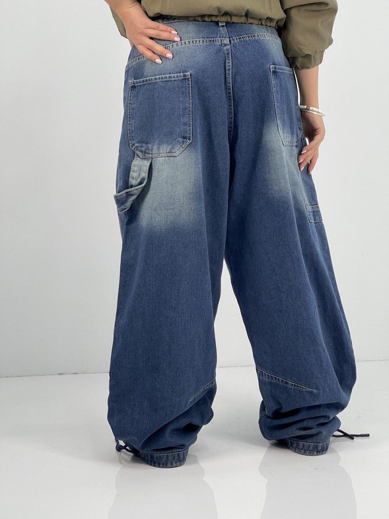 شلوار جین زنانه بالونی مکس آبی سنگشور