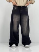 شلوار جین زنانه بالونی مکس مشکی با سنگشور صدفی