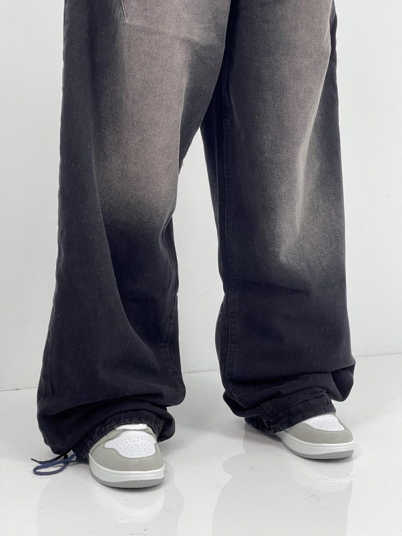 شلوار جین زنانه بالونی مکس مشکی با سنگشور صدفی