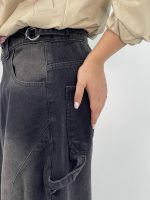 شلوار جین زنانه بالونی مکس مشکی با سنگشور صدفی