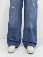 شلوار جین زنانه بگ کمرکش سایز بزرگ آبی
