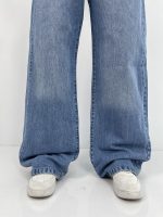 شلوار جین زنانه بگ کمرکش سایز بزرگ آبی
