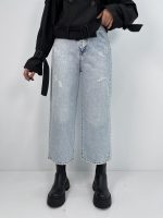 شلوار جین زنانه واید لگ یخی