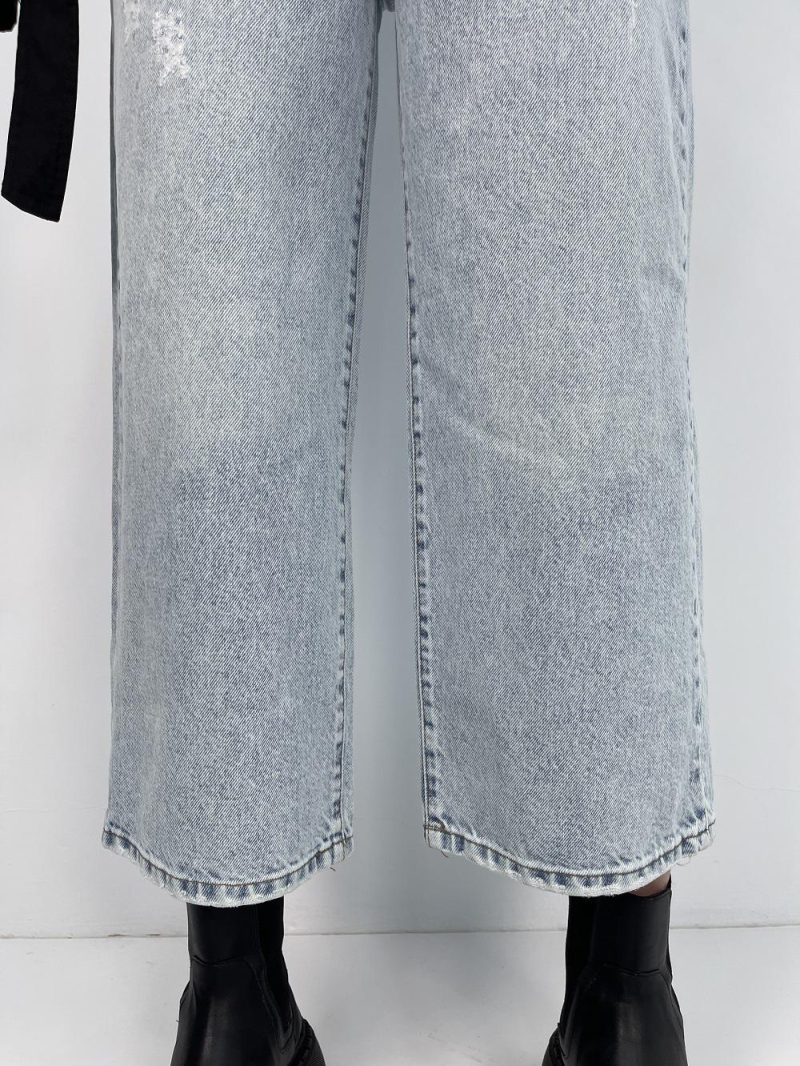 شلوار جین زنانه واید لگ یخی