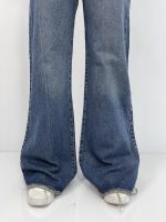 شلوار جین زنانه واید لگ بلند سرمه ای