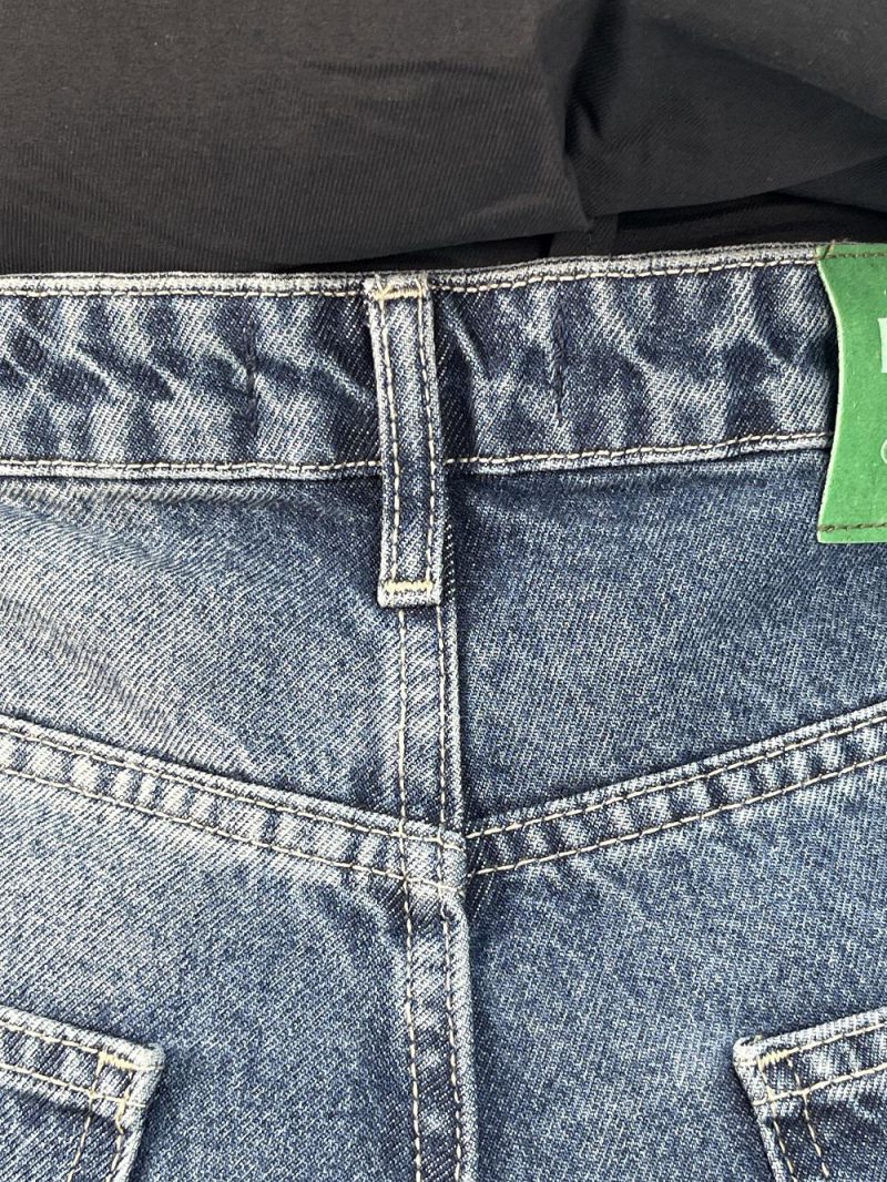 شلوار جین زنانه واید لگ بلند سرمه ای