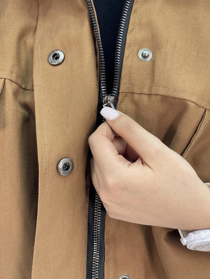 بامبر جکت کوتاه کتان زارا قهوه ای