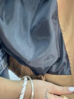 بامبر جکت کوتاه کتان زارا قهوه ای