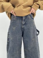 شلوار جین زنانه بالونی کارپنتری سرمه ای سنگشور
