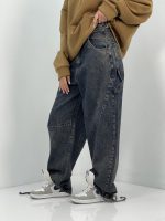 شلوار جین زنانه بالونی کارپنتری سرمه ای سنگشور
