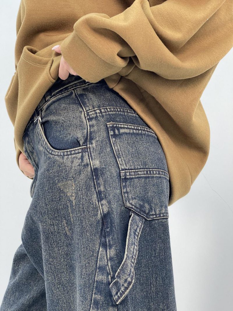 شلوار جین زنانه بالونی کارپنتری سرمه ای سنگشور