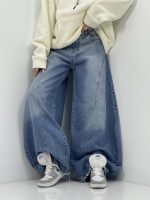 شلوار جین زنانه جی بگ گشاد رنگ آبی