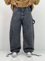 شلوار جین زنانه بالونی کارپنتری سرمه ای سنگشور