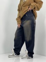 شلوار جین زنانه بالونی کارپنتری سرمه ای سنگشور