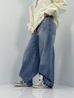 شلوار جین زنانه جی بگ گشاد رنگ آبی