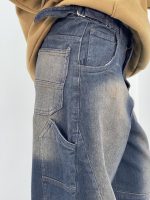 شلوار جین زنانه بالونی کارپنتری سرمه ای سنگشور